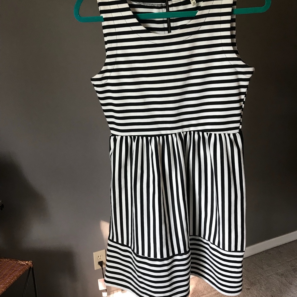 Black and White Striped Dress